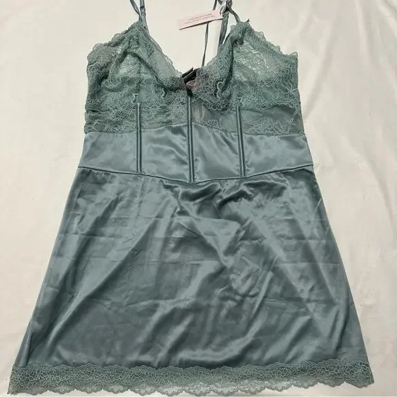 Victorias Secret Satin Corset Slip - Picture 7 of 8